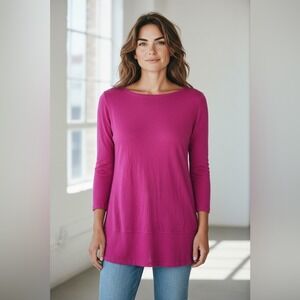 Lauren Ralph Lauren Women's Pink Silk Long Sleeve Sweater Top Size L